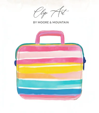 Preppy Painterly Lunchbox SVG PNG Clipart, Hand Painted Gouache Style Illustration, Vibrant Pastel Rainbow Graphic, Trendy Y2K Aesthetic Art