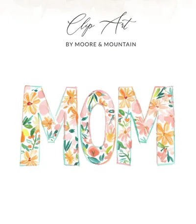 Preppy Painterly MOM SVG PNG, Watercolor Preppy Graphic, Gouache Style Illustration, Pastel Artwork, Brushstroke Clipart, Artsy Girly SVG