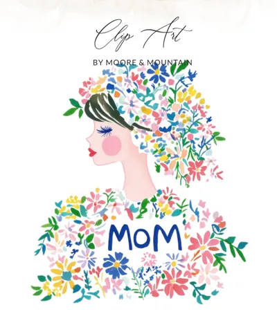 Preppy Painterly Mom SVG, Watercolor Preppy Graphic PNG, Gouache Style Floral Illustration, Vibrant Pastel Artwork, Artsy Girly Digital SVG