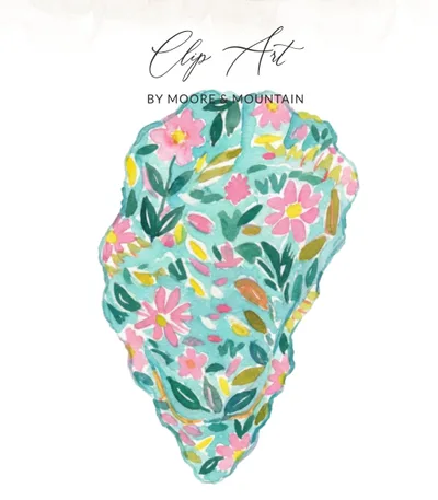 Preppy Painterly Oyster Shell SVG, Watercolor Pastel Floral Clipart, Gouache Style Illustration PNG Digital Download, Trendy Artsy Graphic