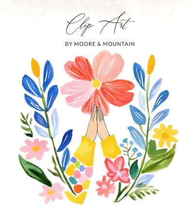 Preppy Painterly Praying Hands SVG PNG, Gouache Style Illustration, Watercolor Graphic, Vibrant Aesthetic, Dreamy Pastel Art, Trendy Sticker