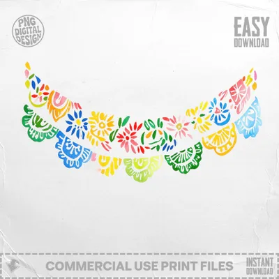 Colorful floral garland banner with "EASY DOWNLOAD" text.