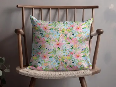 Colorful Floral Print Cushion for Home Décor