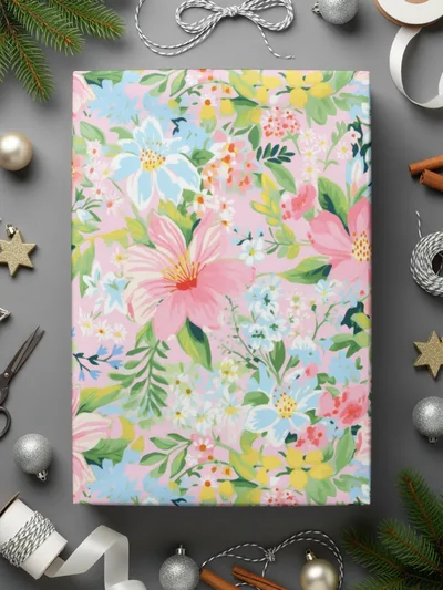 Colorful Floral Gift Wrapping Paper for Special Occasions