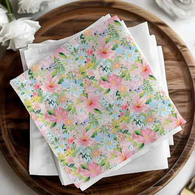 Colorful Floral Pattern Square Napkins Set