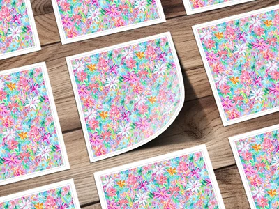 Colorful Floral Pattern Sticker Sheet Product
