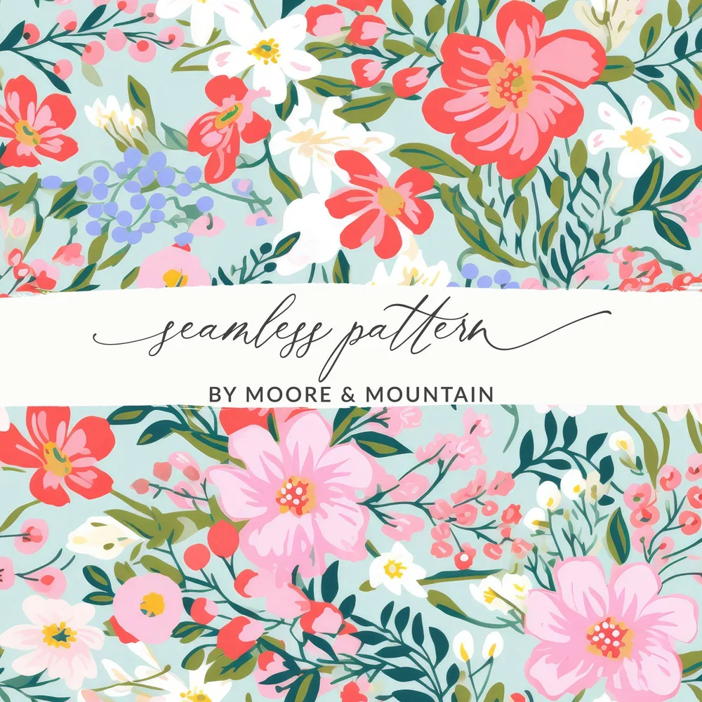 Vibrant Floral Seamless Pattern by Moore and Mountain