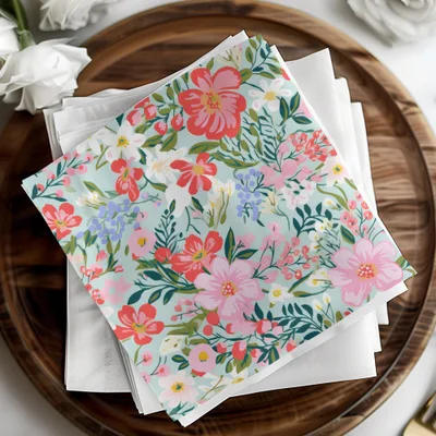 Vibrant Floral Patterned Decorative Napkins Product