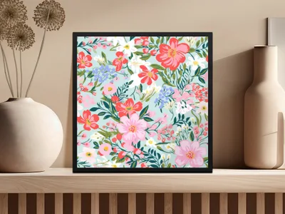 Vibrant Floral Art Print for Home and Office Decor