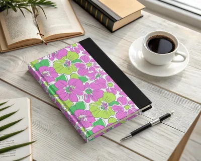 Preppy Pink Green Floral Digital Background, 60's floral pattern, Seamless Pattern, Repeat Pattern, Flower Print, Digital Paper, Fabric Design - Moore and Mountain