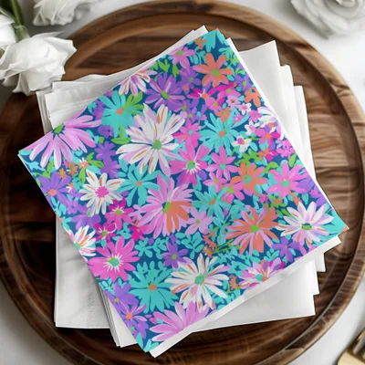 Preppy Purple Bold Floral Pattern with Bright Colors Digital - Moore and Mountain