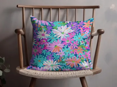 Preppy Purple Bold Floral Pattern with Bright Colors Digital - Moore and Mountain