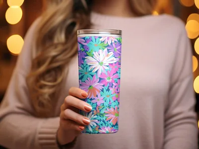 Preppy Purple Bold Floral Pattern with Bright Colors Digital - Moore and Mountain