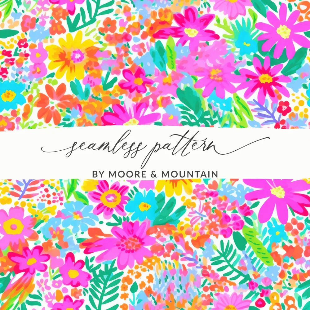 Colorful Floral Seamless Pattern by Moore & Mountain