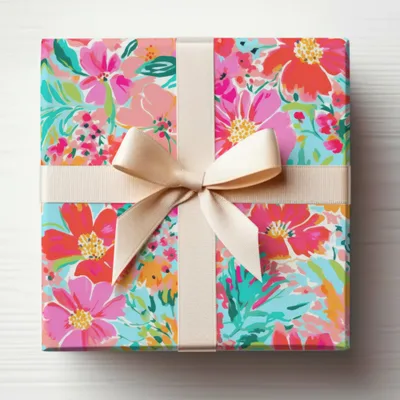 Colorful Floral Patterned Gift Wrapping Paper