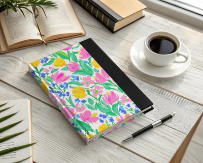 Preppy Seamless Pattern Bright Bold Tulips and Forget Me Nots Seamless Design Digital - Moore and Mountain