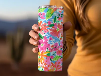 Colorful Floral Pattern Tumbler for Everyday Use