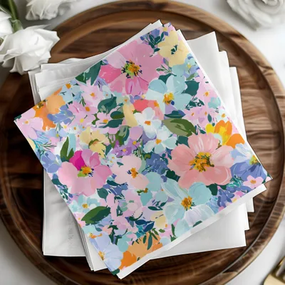 Preppy Spring Abstract Gouache Acrylic Artistic Floral Swirl in Pastels Digital Download Pattern - Moore and Mountain
