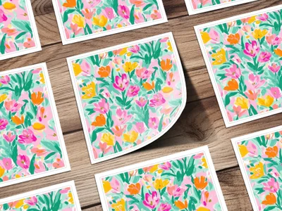 Preppy Tulips Seamless Playful Pastel Floral Blooms Seamless Pattern Abstract - Moore and Mountain