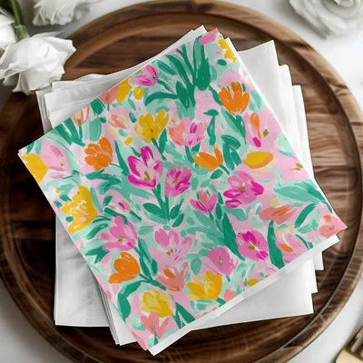 Preppy Tulips Seamless Playful Pastel Floral Blooms Seamless Pattern Abstract - Moore and Mountain