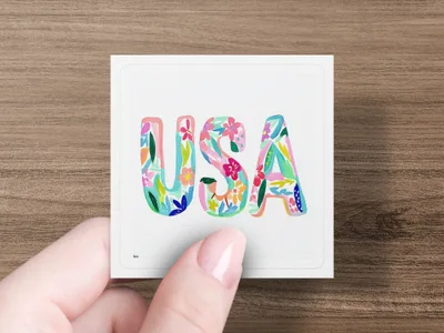 Preppy USA Painterly SVG, Gouache Floral PNG, Vibrant Watercolor Clipart, Artistic Rainbow Illustration, Trendy Digital Download, Colorful