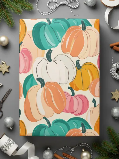 Pumpkin Digital Paper, Seamless Pattern, Fall Harvest Clipart, Autumn Theme, Pastel Pumpkins, Scrapbooking Paper, Fabric Design, Digital - Moore and Mountain