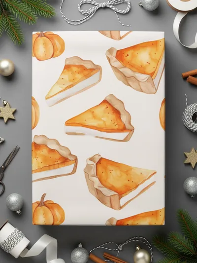 Pumpkin Pie Digital Seamless Pattern, Thanksgiving Harvest JPEG, Fall Autumn Watercolor Texture, Printable Scrapbook Paper - Moore and Mountain