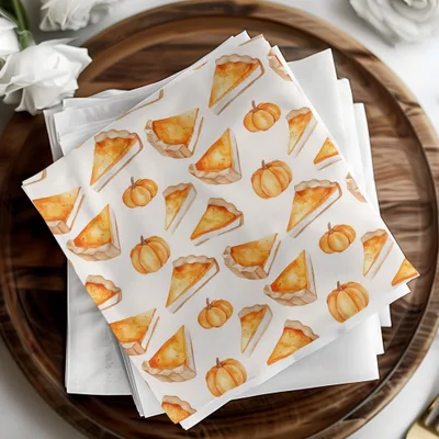 Pumpkin Pie Digital Seamless Pattern, Thanksgiving Harvest JPEG, Fall Autumn Watercolor Texture, Printable Scrapbook Paper - Moore and Mountain