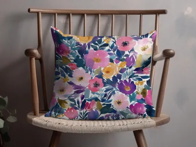 Vibrant Floral Decorative Pillow for Modern Home Decor