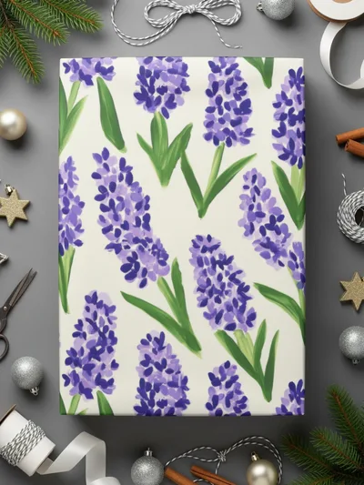 Purple Hyacinth Floral Pattern, Digital Seamless Pattern, Flower Digital Paper, Watercolor Flower Print, Fabric Design, Digital Download - Moore and Mountain