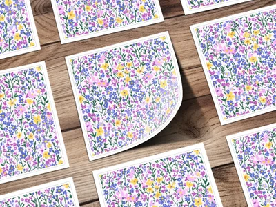 Colorful Floral Pattern Sticker Sheet