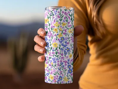 Floral Patterned Insulated Tumbler for Beverages product