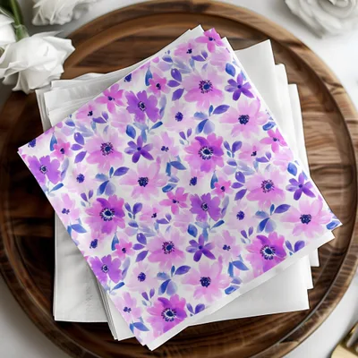 Purple Watercolor Floral Pattern Seamless Vibrants Painted Floral Purple Pattern - Moore and Mountain