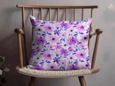Purple Watercolor Floral Pattern Seamless Vibrants Painted Floral Purple Pattern - Moore and Mountain