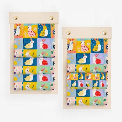 Vibrant Bunny Patterned Decorative Wall Hanging