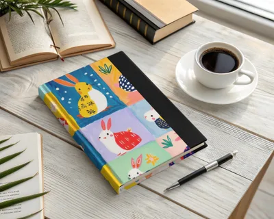 Colorful Rabbit Design Hardcover Journal Notebook