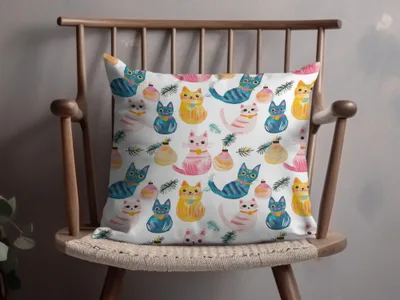 Quirky Seamless Cat Pattern Seamless Design Christmas Cats Digital - Moore and Mountain