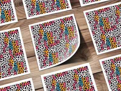 Vibrant Multicolor Leopard Spots Pattern Sticker Sheet