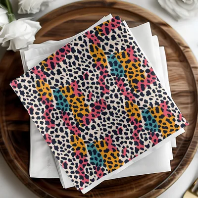 Colorful Leopard Print Pattern Napkin Set for Modern Decor