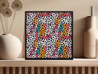Vibrant and Colorful Abstract Leopard Print Wall Art