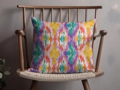 Vibrant Multicolor Abstract Pattern Throw Pillow