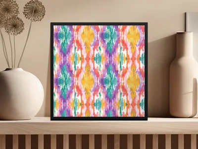 Colorful Abstract Pattern Framed Wall Art Decor Piece