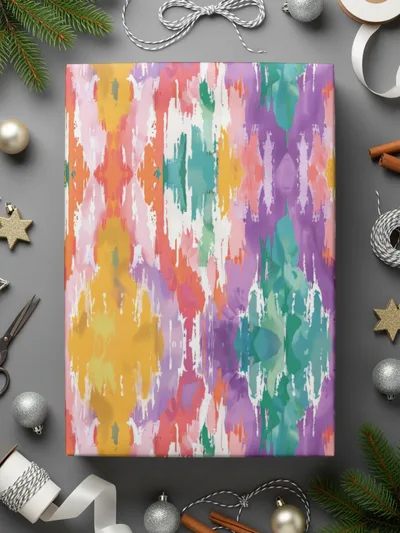 Colorful Festive Abstract Art Wrapping Paper Design