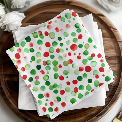 Red and Green Christmas Watercolor Dotted Seamless Pattern Digital - Moore and Mountain