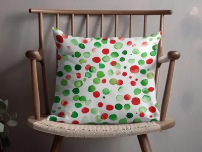 Red and Green Christmas Watercolor Dotted Seamless Pattern Digital - Moore and Mountain