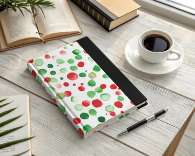 Red and Green Christmas Watercolor Dotted Seamless Pattern Digital - Moore and Mountain