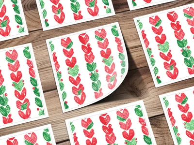 Red and Green Christmas Watercolor Seamless Pattern Digital - Moore and Mountain