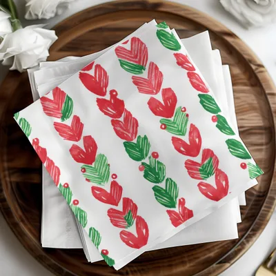 Red and Green Christmas Watercolor Seamless Pattern Digital - Moore and Mountain