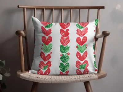 Red and Green Christmas Watercolor Seamless Pattern Digital - Moore and Mountain