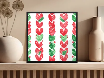 Red and Green Christmas Watercolor Seamless Pattern Digital - Moore and Mountain